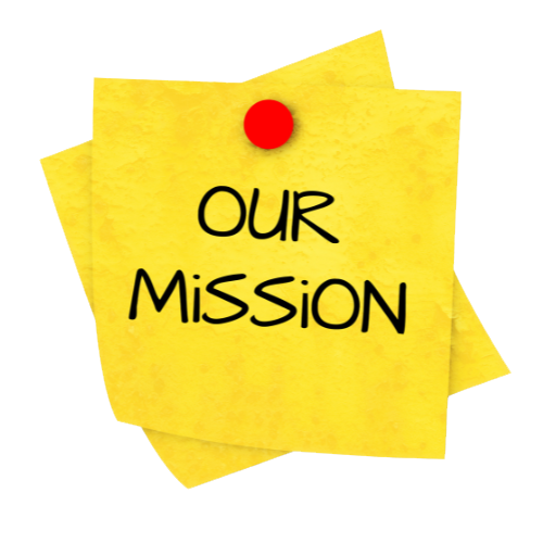 our mission written on a yellow post it as part of the about us section of the website